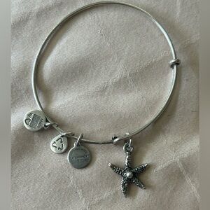 Alex and Ani Starfish Expandable bracelet in silver tone.